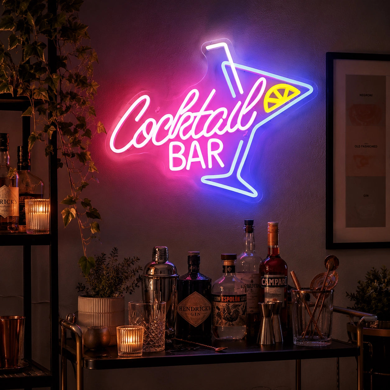 Cocktail Bar Floor LED Neon Sign - 02 High-Converting Product Image