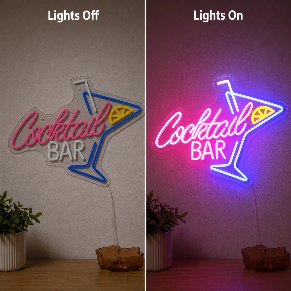 Cocktail Bar Floor Man Cave LED Neon Sign - Shineneon
