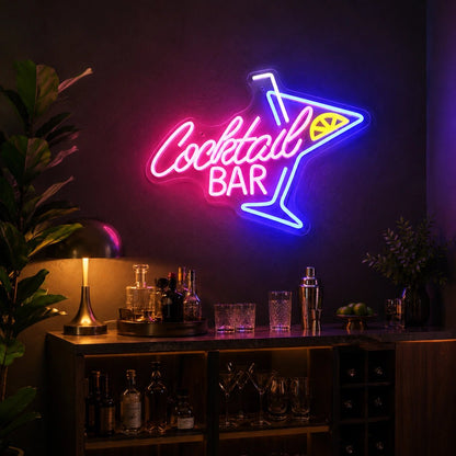 Cocktail Bar Floor Man Cave LED Neon Sign - Shineneon