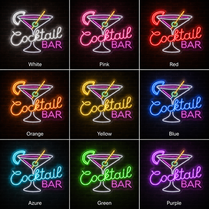 Cocktail Bar Glass LED Neon Sign Online Fast Delivery color grid