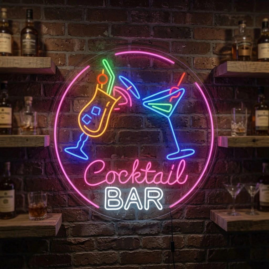 Cocktail Bar LED Neon Sign Bedroom Decor - 03 Real Lifestyle Scene