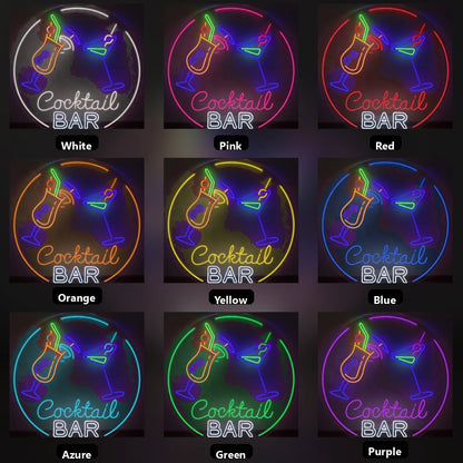 Cocktail Bar LED Neon Sign Bedroom Decor - 05 Color Grid