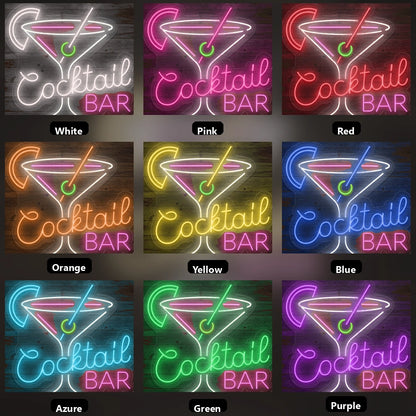 Cocktail Bar LED Neon Sign Home Wall Art - 05 Color Grid