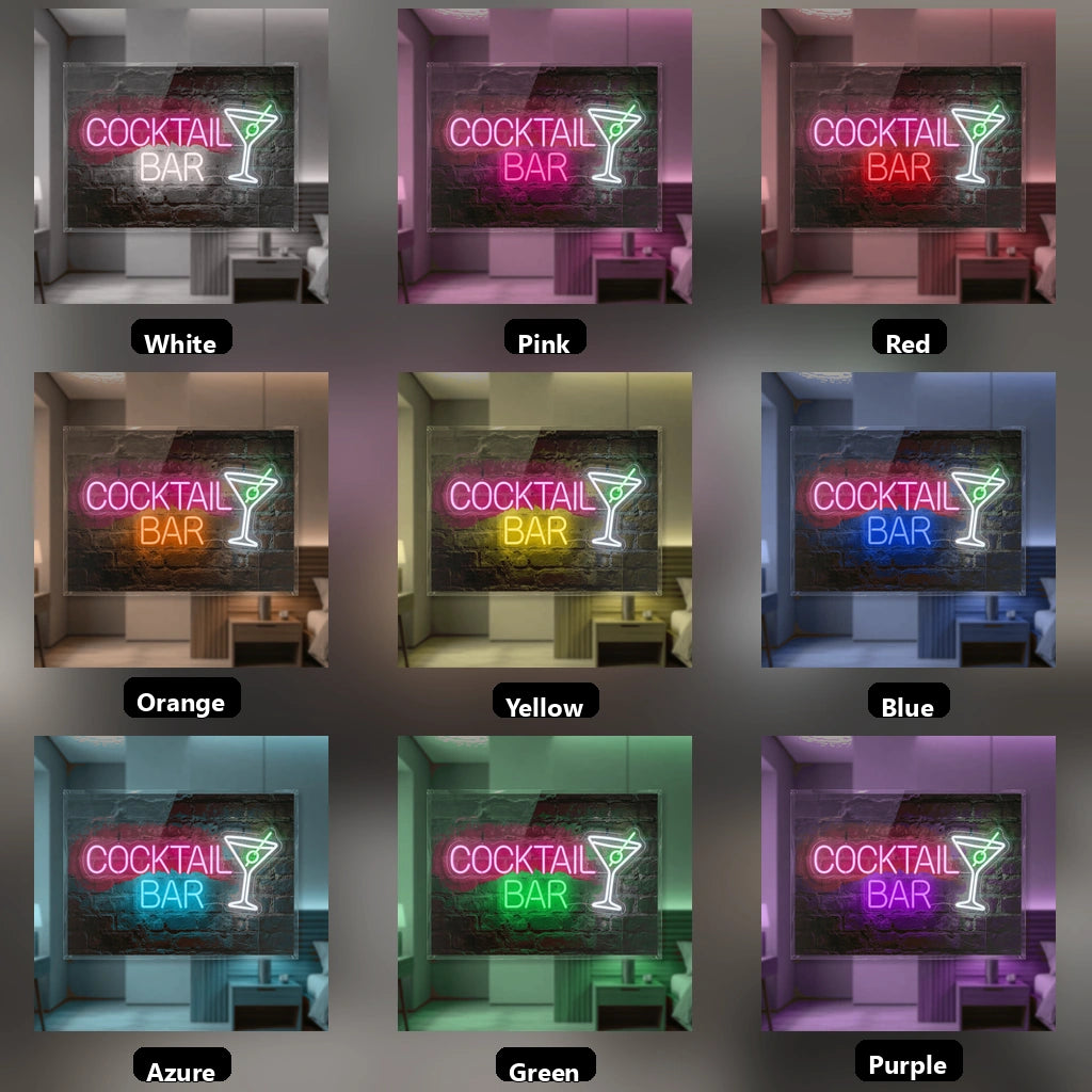 Cocktail Bar LED Neon Sign Wall Neon Sign - 05 Color Grid