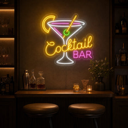 Cocktail Bar Martini LED Neon Sign Home Garage Wall Decoration real lifestyle scene