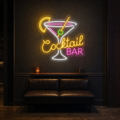 Cocktail Bar Martini LED Neon Sign Home Garage Wall Decoration size image