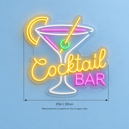 Cocktail Bar Martini Lemon Slice LED Neon Sign