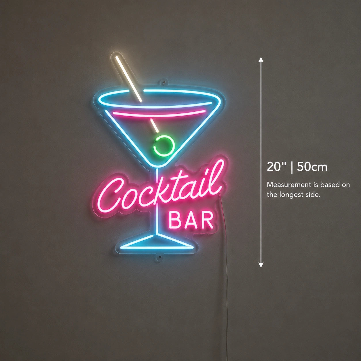 Cocktail Bar Martini Neon Sign LED Neon Sign size image