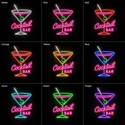 Cocktail Bar Martini Neon Sign LED Neon Sign color grid