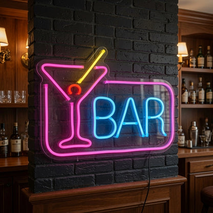 Cocktail Bar Shop Wall Art LED Neon Sign - 03 Real Lifestyle Scene