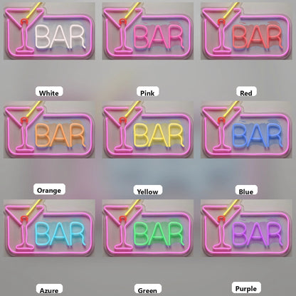 Cocktail Bar Shop Wall Art LED Neon Sign - 05 Color Grid