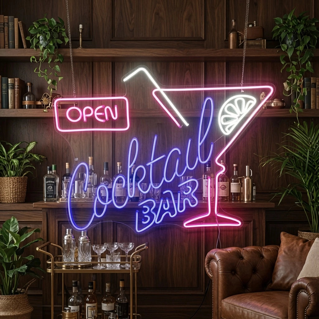 Cocktail Bar Shop Wall Decor LED Neon Sign - 03 Real Lifestyle Scene
