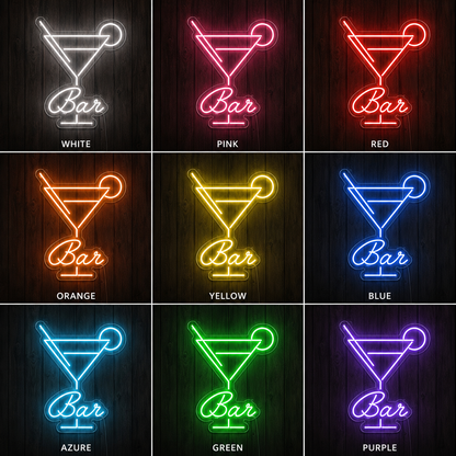 Cocktail Bar Version 4 LED Neon Sign color grid