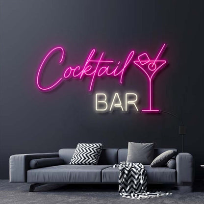 Cocktail Bar With Martini Drink Neon Sign For Bars And Social Spaces | Shineneon