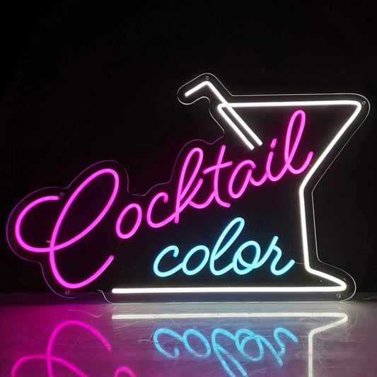 Cocktail Color Led Sign Business Neon Sign