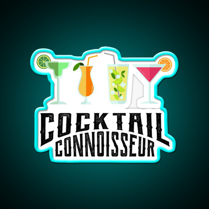 Cocktail Connoisseur Cool Cocktail Lover Bar Decor Led Neon Sign Rgb Color - Shineneon