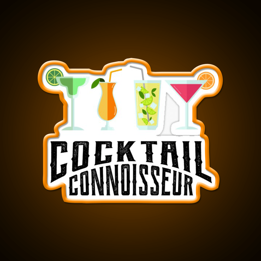 Cocktail Connoisseur Cool Cocktail Lover Bar Decor Led Neon Sign Rgb Color - Shineneon