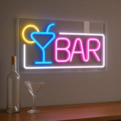 Cocktail Glass Bar LED Neon Sign