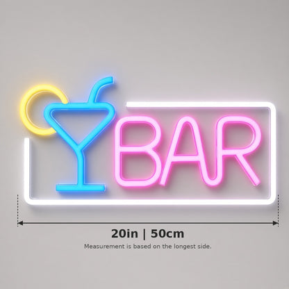 Cocktail Glass Bar LED Neon Sign