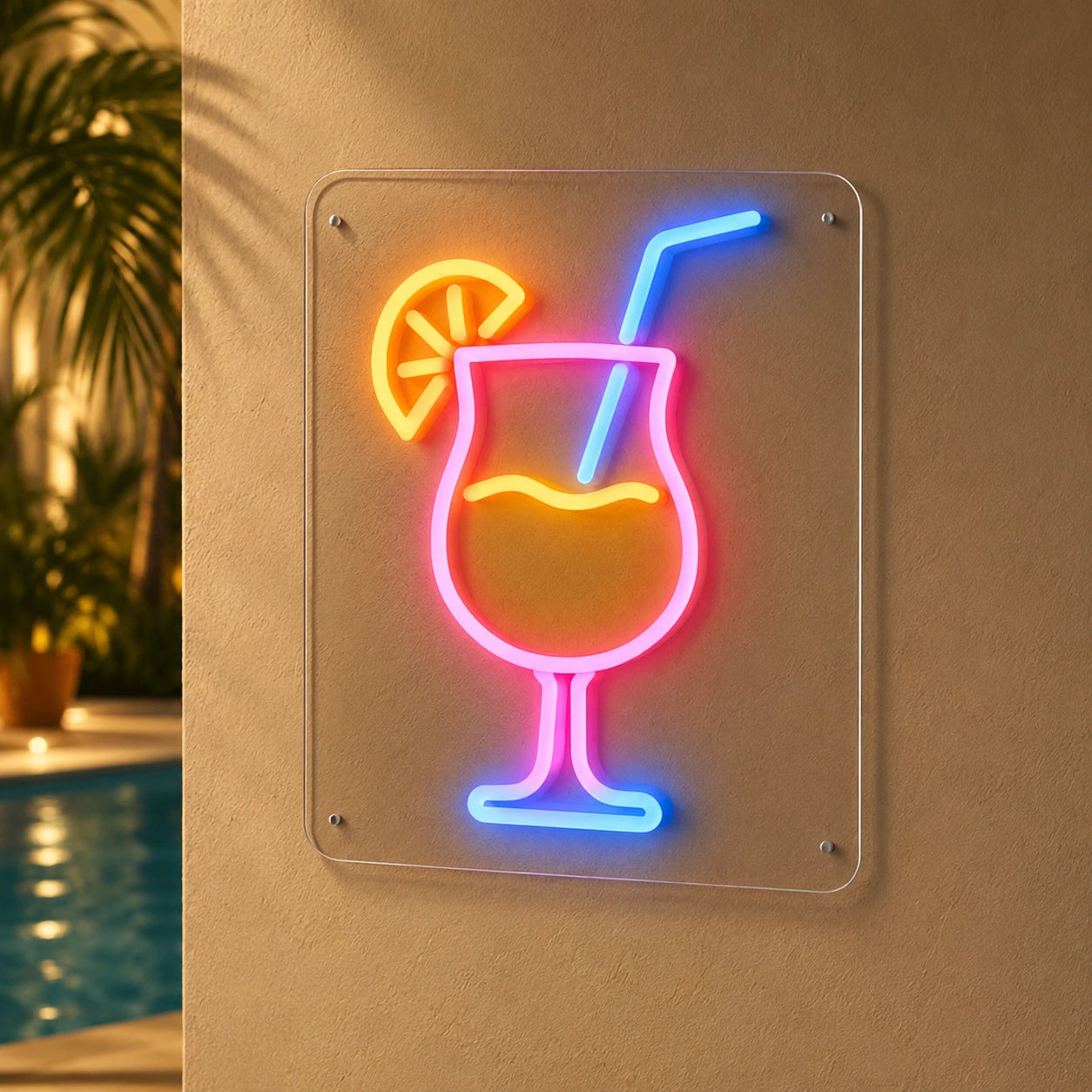 Cocktail Glass Citrus Slice LED Neon Sign high-converting product image