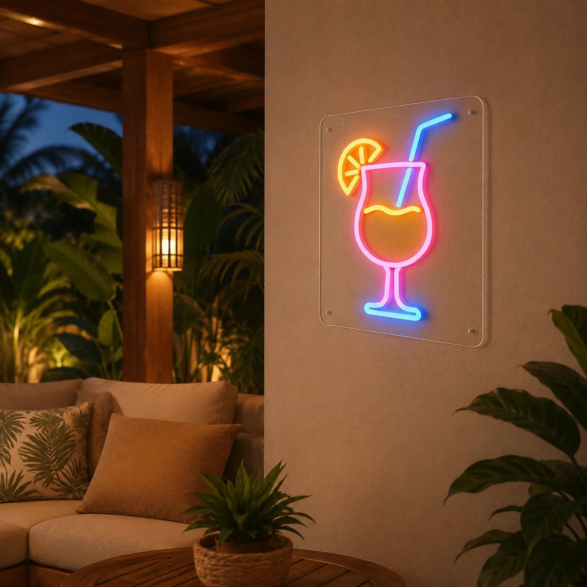 Cocktail Glass Citrus Slice LED Neon Sign - Shineneon