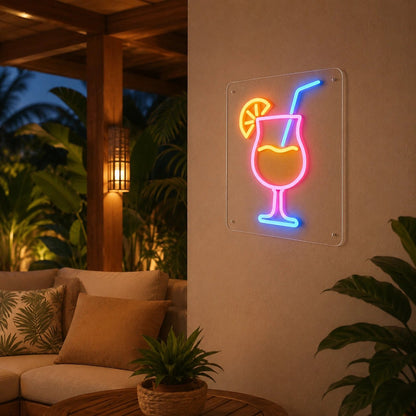 Cocktail Glass Citrus Slice LED Neon Sign - Shineneon