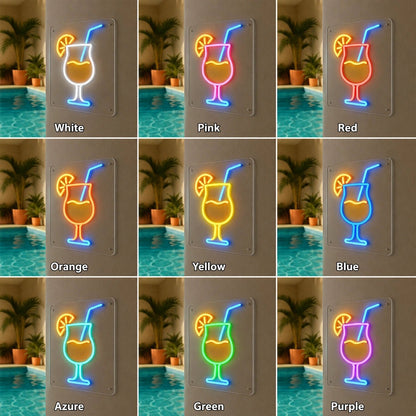 Cocktail Glass Citrus Slice LED Neon Sign - Shineneon