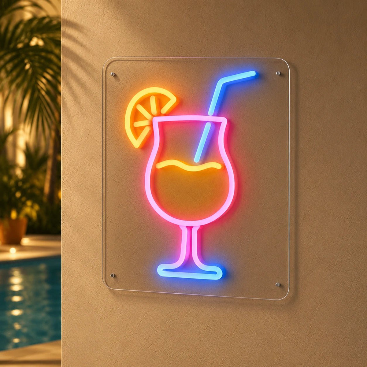 Cocktail Glass Citrus Slice LED Neon Sign - Shineneon