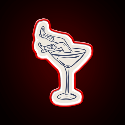 Cocktail Glass Costal Cowgirl Set Cocktail Bar Decor Led Neon Sign Rgb Color - Shineneon