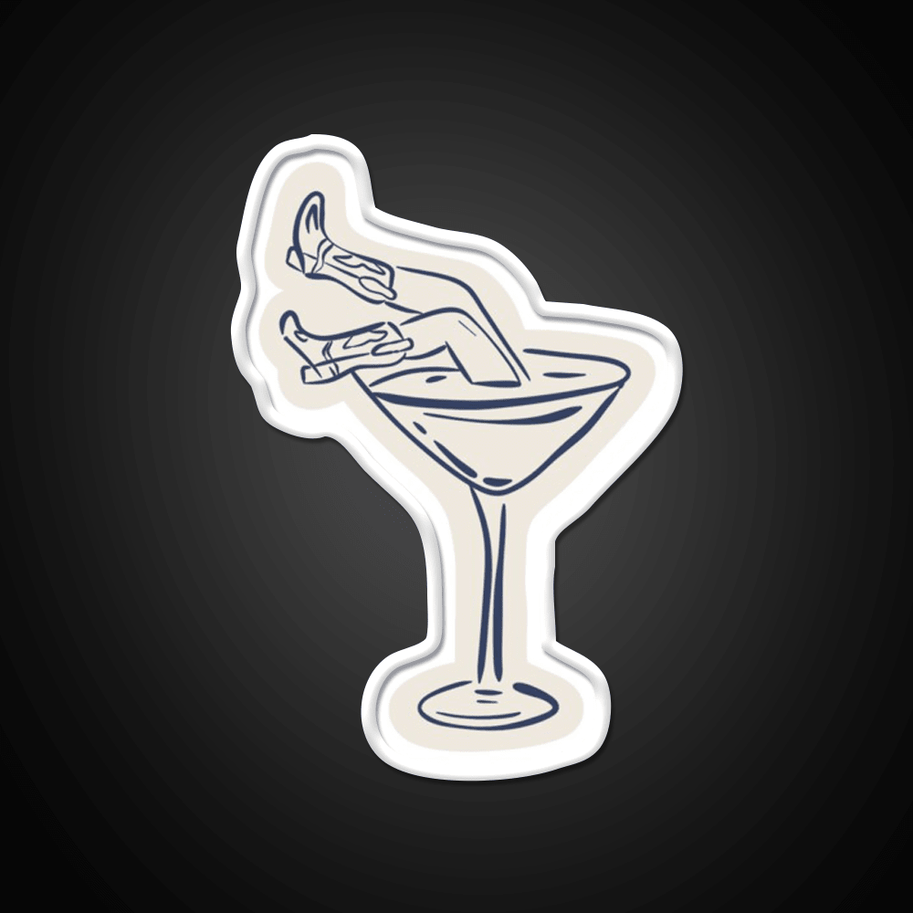Cocktail Glass Costal Cowgirl Set Cocktail Bar Decor Led Neon Sign Rgb Color - Shineneon