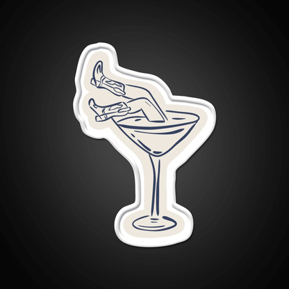 Cocktail Glass Costal Cowgirl Set Cocktail Bar Decor Led Neon Sign Rgb Color - Shineneon