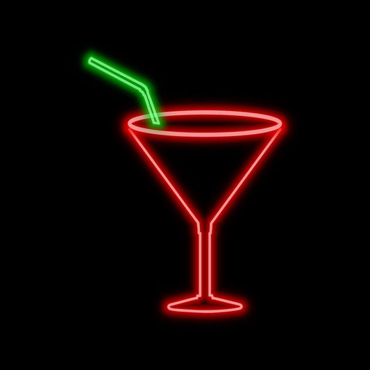 Cocktail Glass Led Sign Business Neon Sign