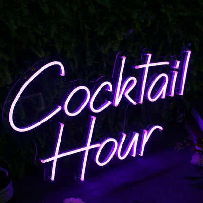 Cocktail Hour Purplr Neon Sign | Shineneon