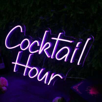Cocktail Hour Purplr Neon Sign | Shineneon