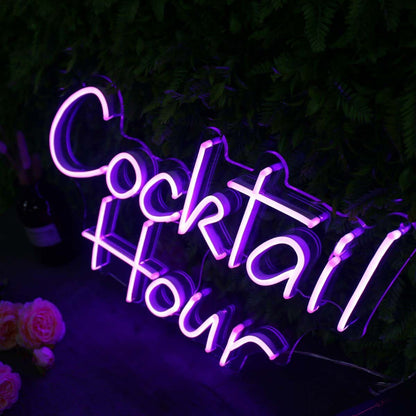 Cocktail Hour Purplr Neon Sign | Shineneon