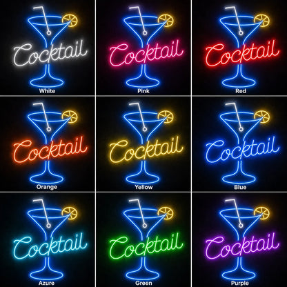 Cocktail Lemon Bar Led Neon Sign color grid