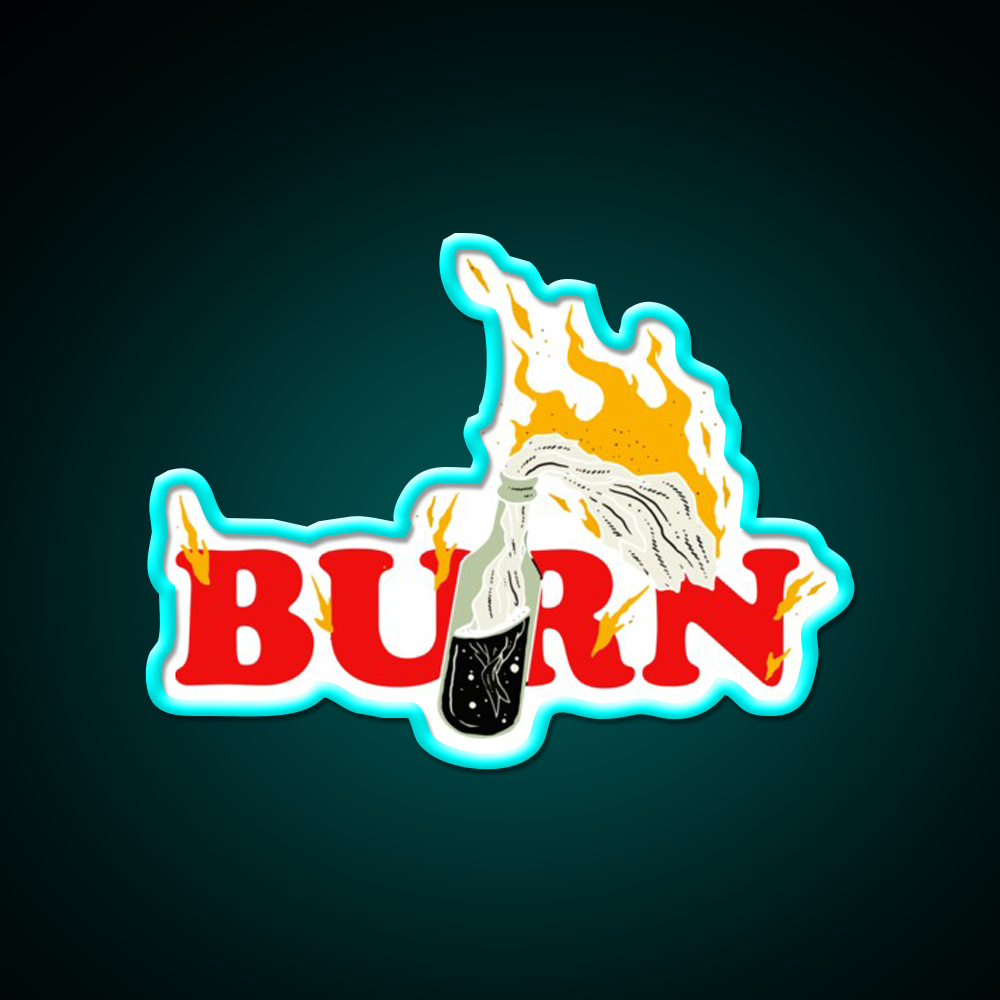 Cocktail Molotov Cocktail Bar Decor Led Neon Sign Rgb Color - Size and dimension reference