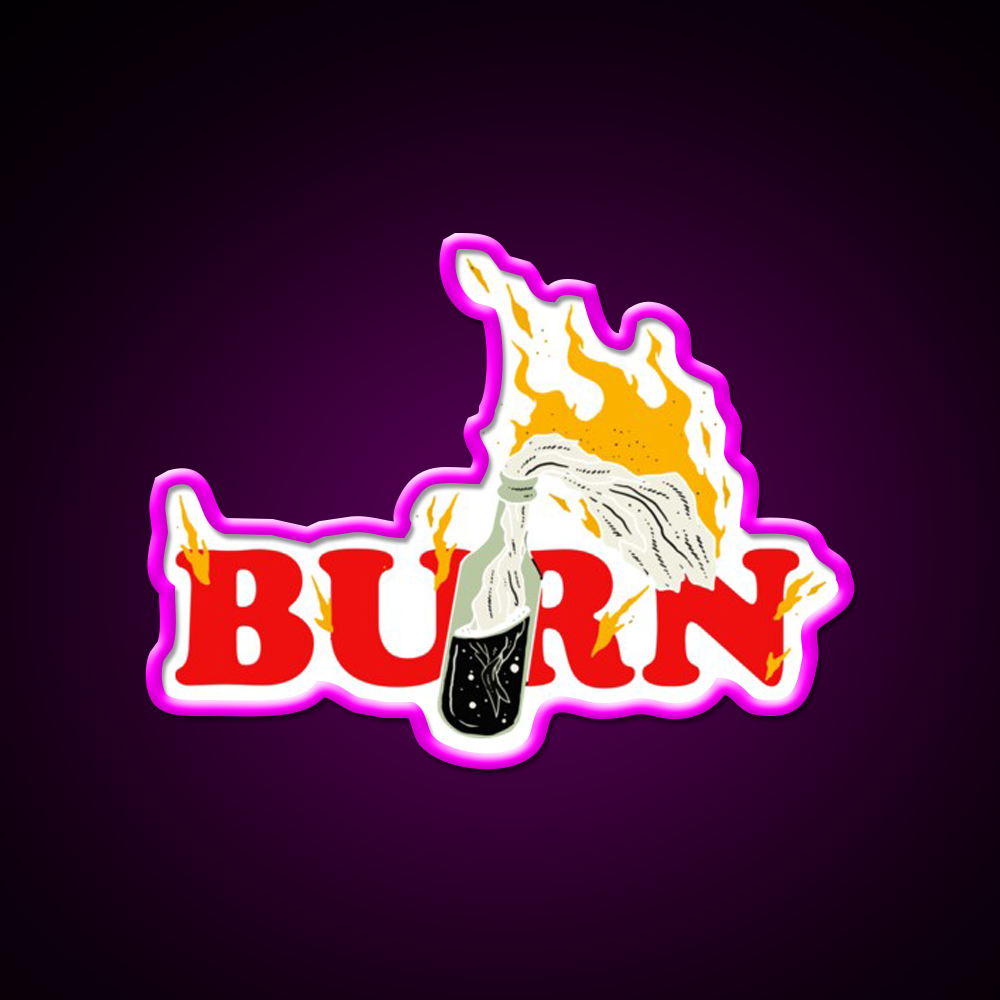 Cocktail Molotov Cocktail Bar Decor Led Neon Sign Rgb Color - Neon sign mounted on wall in room