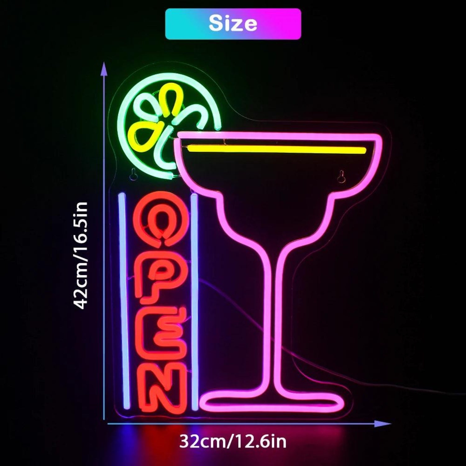 Cocktail Open Multicolor Led Neon Sign For Bar Cafe Decor | Shineneon