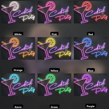 Cocktail Party LED Neon Sign Home Wall Art - 05 Color Grid