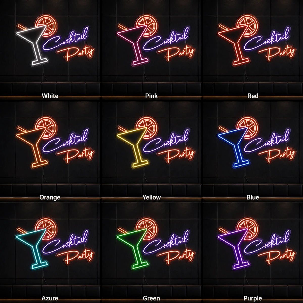 Cocktail Party Martini Glass LED Neon Sign - Shineneon