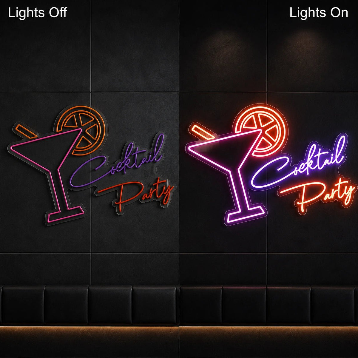 Cocktail Party Martini Glass LED Neon Sign - Shineneon