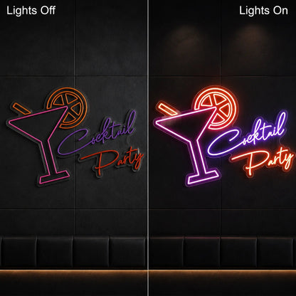 Cocktail Party Martini Glass LED Neon Sign - Shineneon