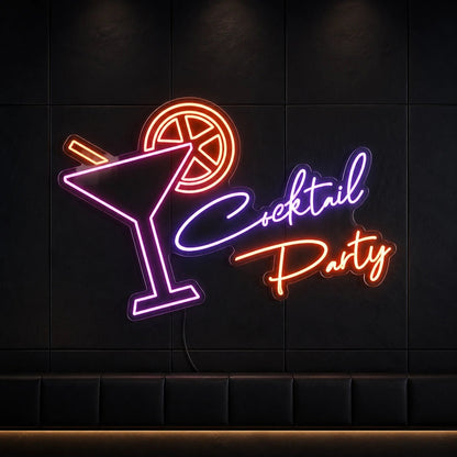 Cocktail Party Martini Glass LED Neon Sign - Shineneon