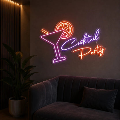 Cocktail Party Martini Glass LED Neon Sign - Shineneon