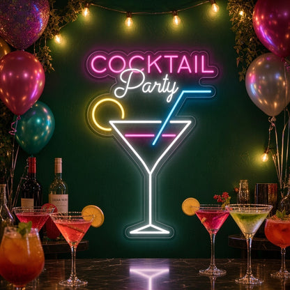 Cocktail Party LED Neon Sign - advertising view