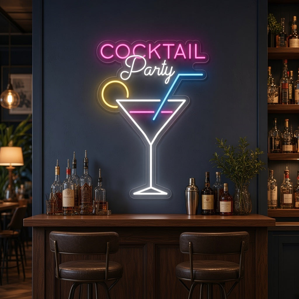 Cocktail Party LED Neon Sign - lifestyle view