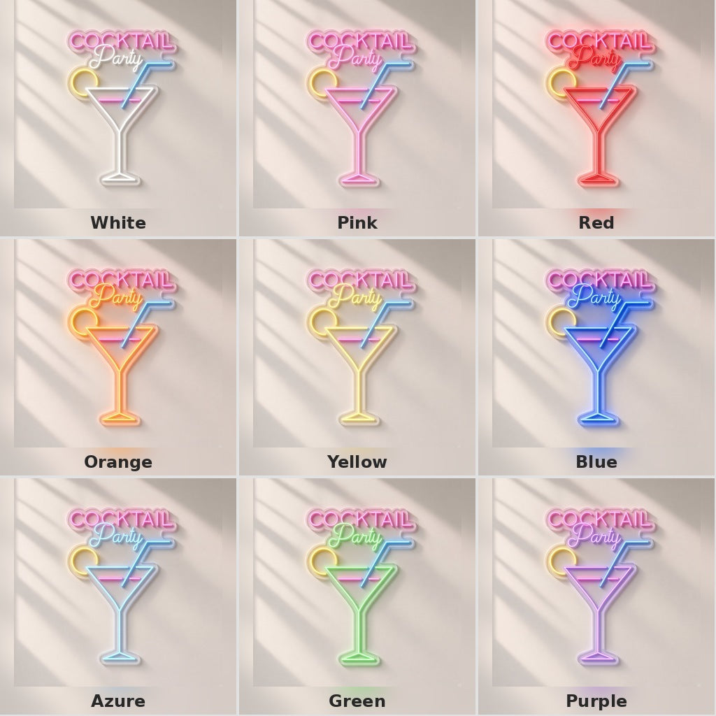 Cocktail Party LED Neon Sign - nine-color grid