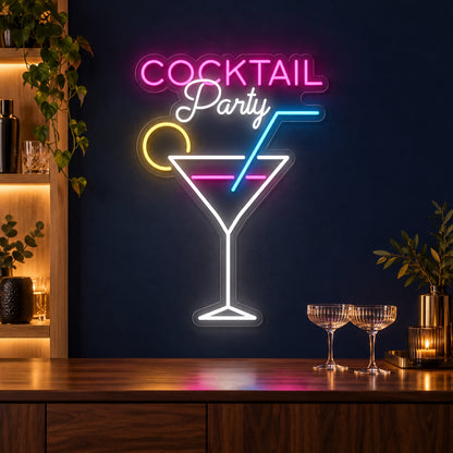 Cocktail Party LED Neon Sign - advertising view