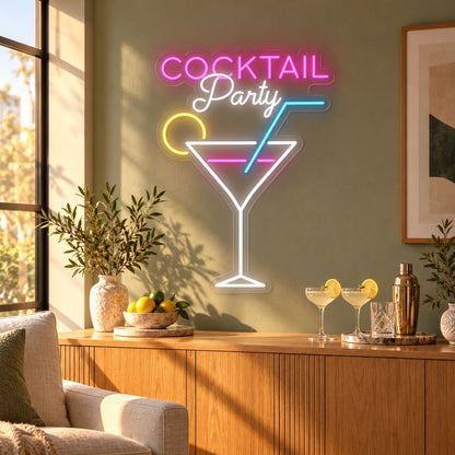 Cocktail Party LED Neon Sign - lifestyle view